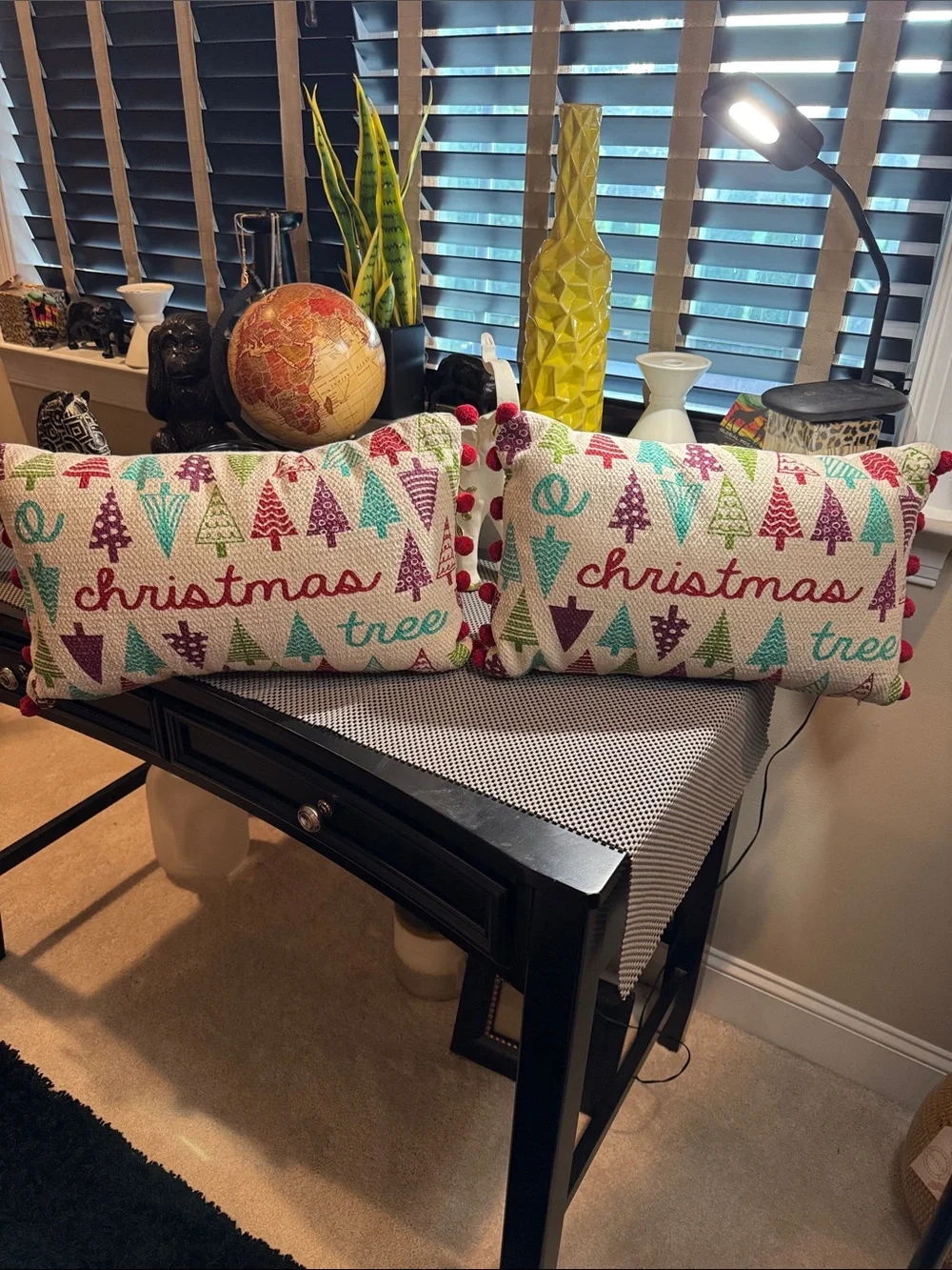 Festive 'Christmas Tree' Decorative Throw Pillow - Multi-Color. New. (2)
